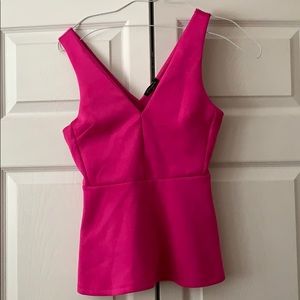 Fuchsia Peplum Tank Top (Dynamite)